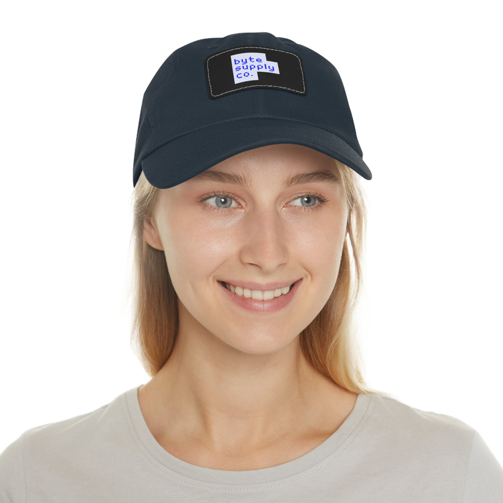 Byte Supply Co. Logo Text Hat with Leather Patch