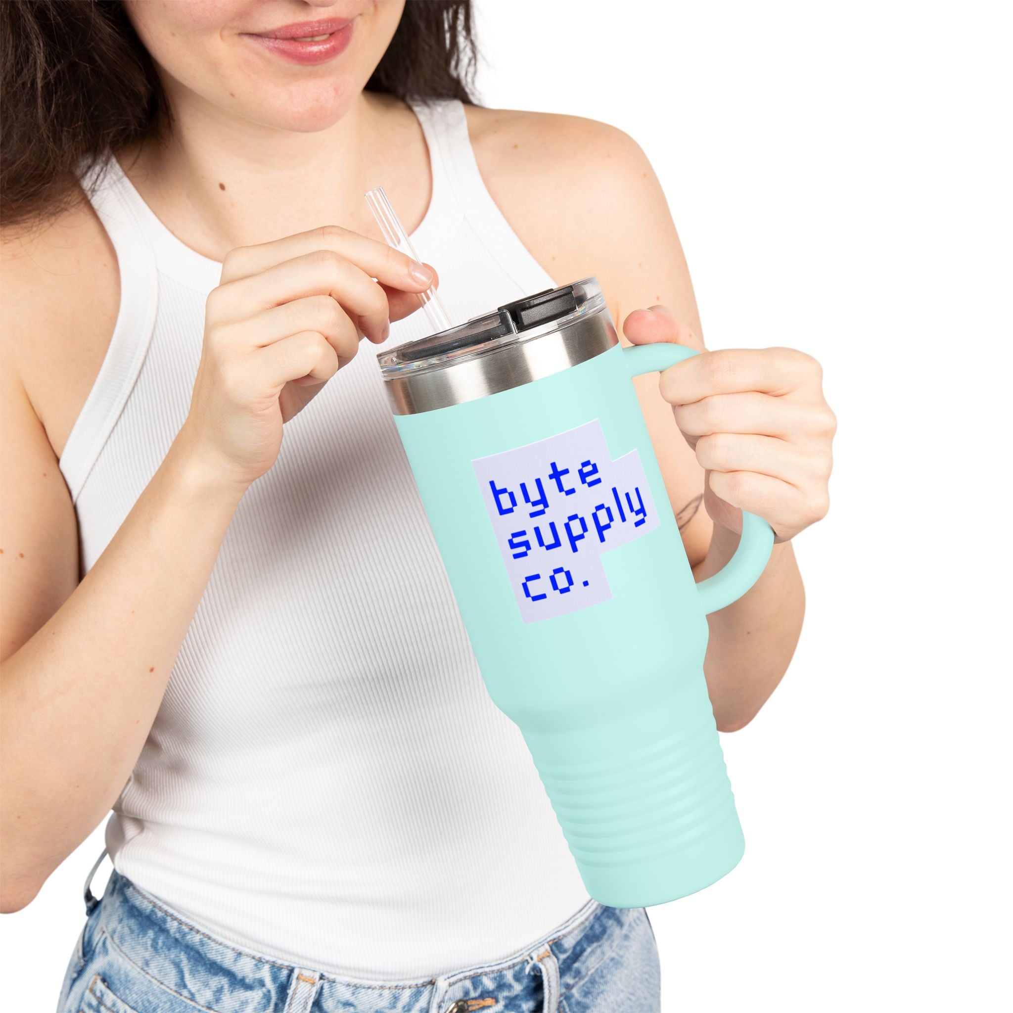 Byte Supply Co. Logo Text Insulated Travel Mug, 40oz