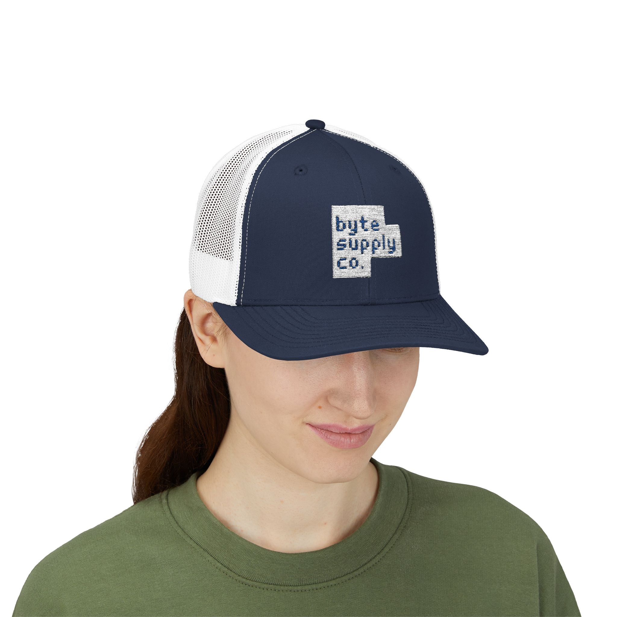 Byte Supply Co. Logo Text Snapback Trucker Cap