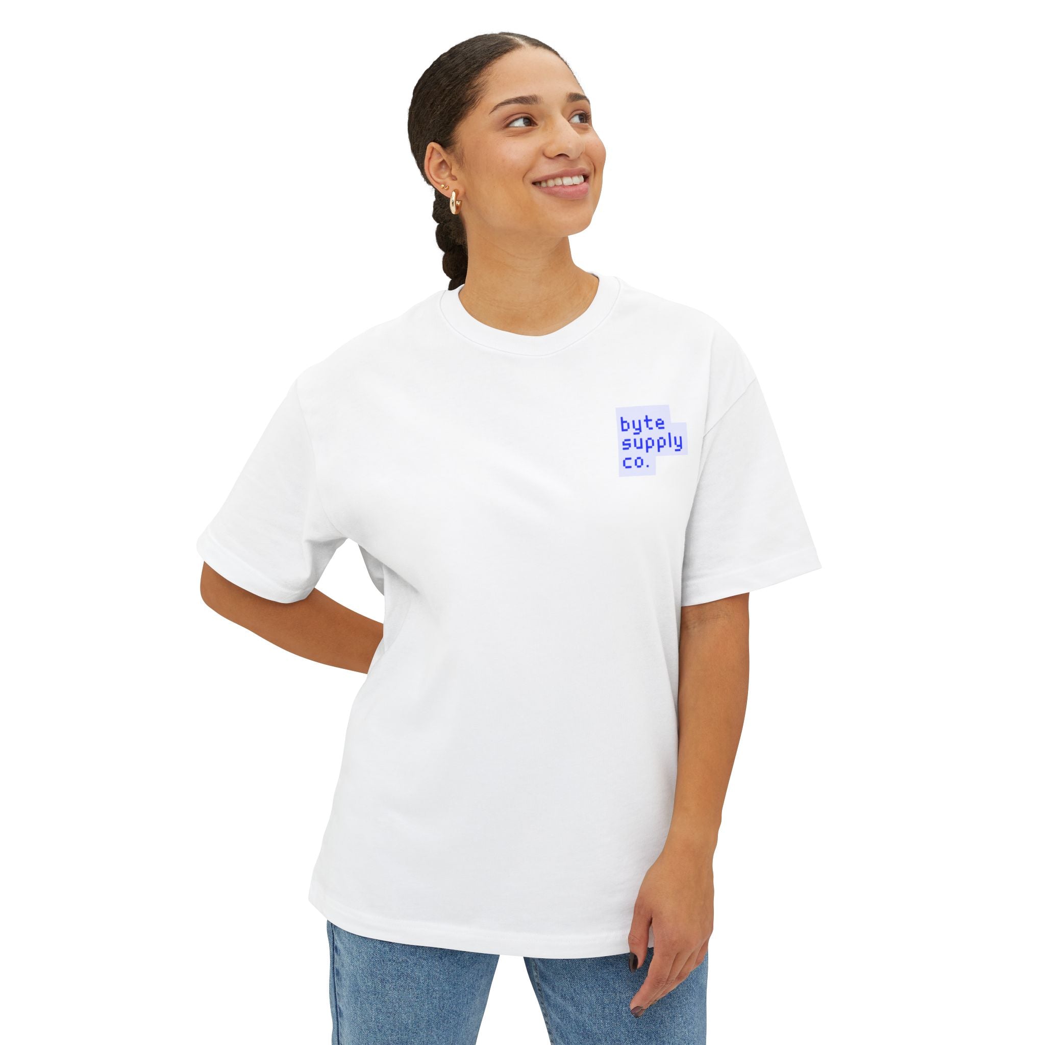Byte Supply Co. Logo Text Unisex Oversized Boxy Tee