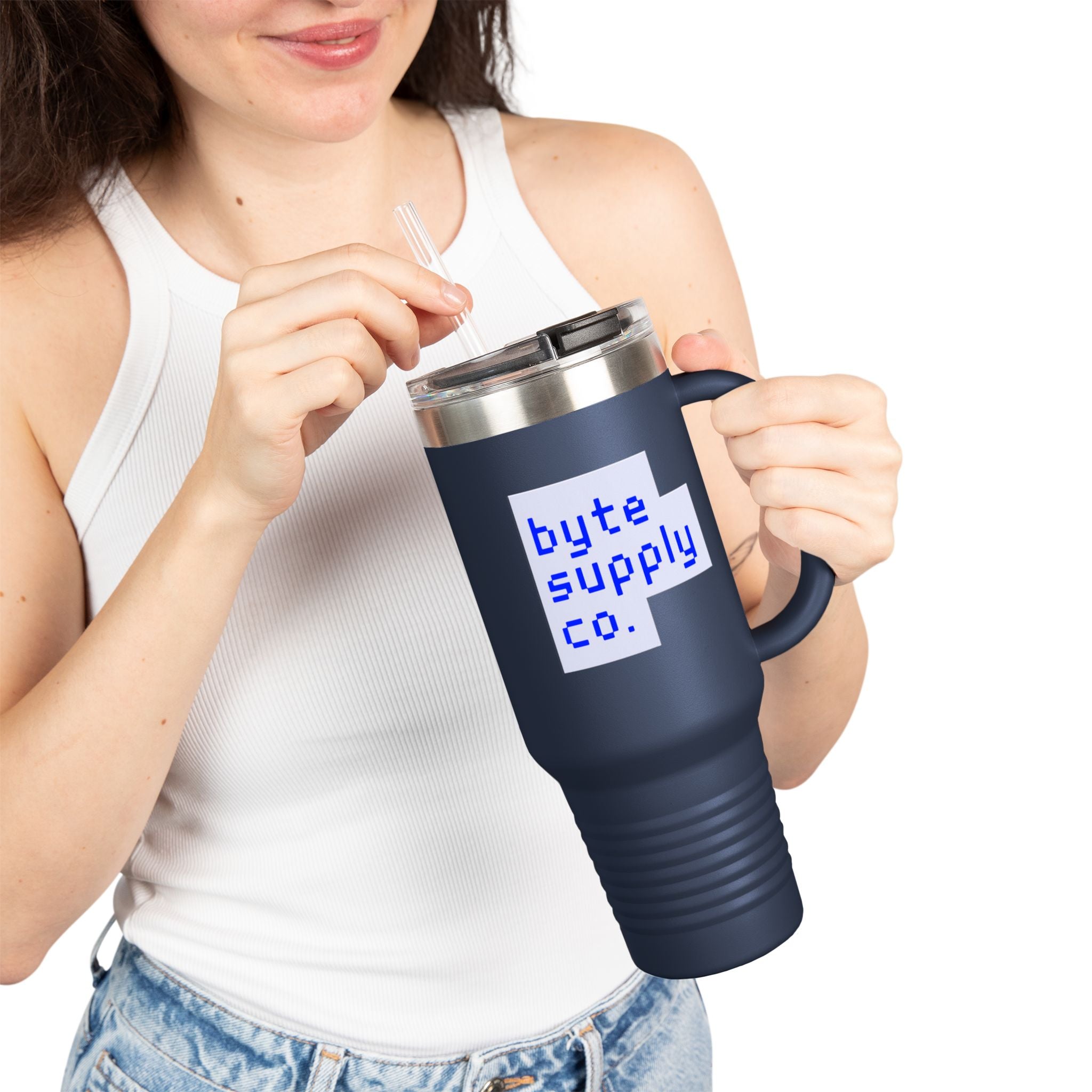 Byte Supply Co. Logo Text Insulated Travel Mug, 40oz